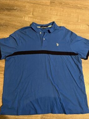U.S. Polo Assn. Blue Polo with Navy Stripe
